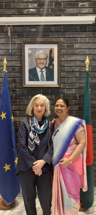 A BLCC representative pictured with a European Union dignitary in Dhaka